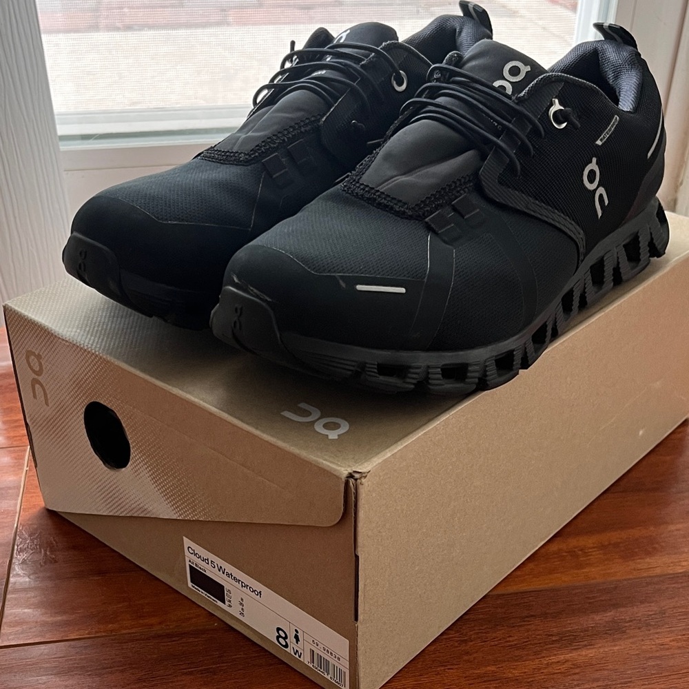 On Running Black Cloud Waterproof Athletic Shoes
